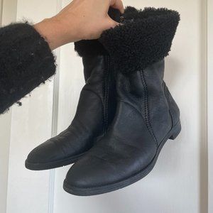 Bally Shearling and Leather Boots